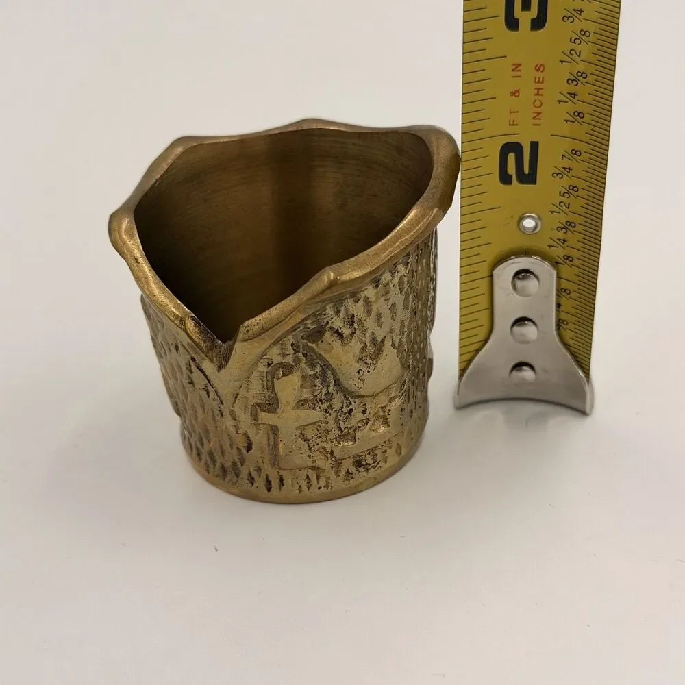 Vintage Marilyn Miglin Pheromone Brass Egyptian Revival Votive Candle Holder